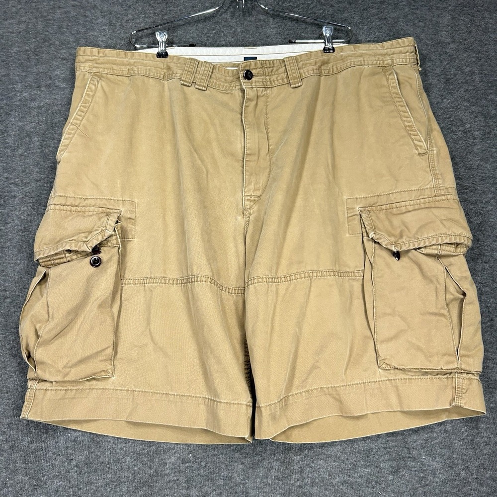 Polo Ralph Lauren Cargo Shorts Mens 48B Khaki Distressed Preppy baggy 11" inseam